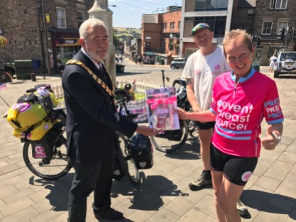 UK - Belper Mayor Tim Sutton, we met Tim at the start of our tour, 3 months earlier he had lost his wife to breast cancer, an inspirational man, a true gentleman.